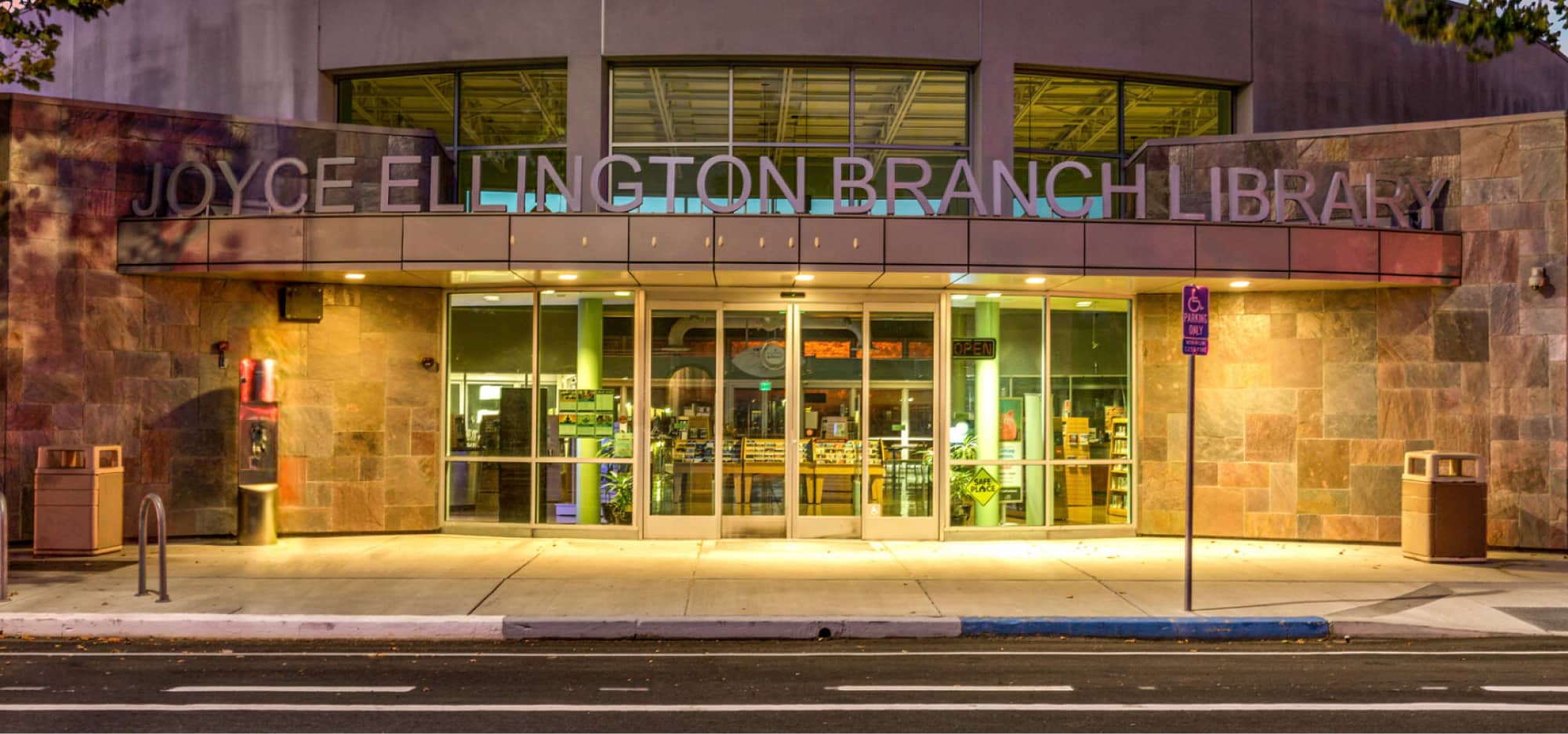 Library building exterior.